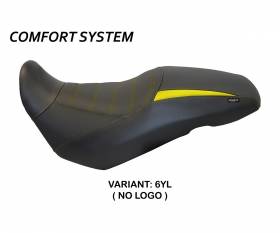 Seat saddle cover Georgia Comfort System Yellow (YL) T.I. for SUZUKI V-STROM 650 2017 > 2022