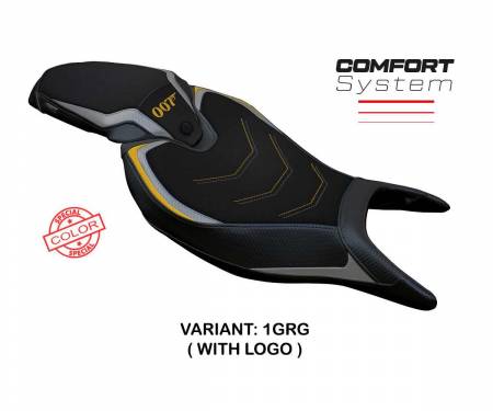 TRST12RRSC-1GRG-1 Rivestimento sella Renee Special Color Comfort System Grigio - Grigio GRG + logo T.I. per Triumph Speed Triple 1200 RR 2022 > 2024