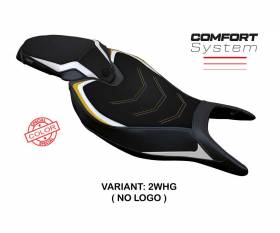 Housse de selle Renee Special Color Comfort System Blanche - Gris WHG T.I. pour Triumph Speed Triple 1200 RR 2022 > 2024