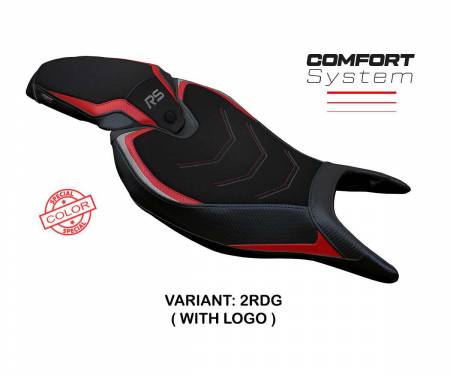 TRST12RSCS-2RDG-1 Seat saddle cover Senna Special Color Comfort System Red - Gray RDG + logo T.I. for Triumph Speed Triple 1200 RS 2022 > 2024