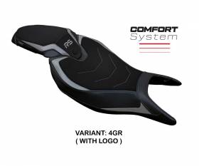 Housse de selle Senna Comfort System Gris GR + logo T.I. pour Triumph Speed Triple 1200 RS 2022 > 2024
