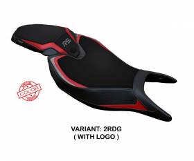Seat saddle cover Senna Special Color Red - Gray RDG + logo T.I. for Triumph Speed Triple 1200 RS 2022 > 2024