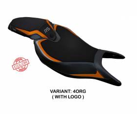 Seat saddle cover Senna Special Color Orange - Gray ORG + logo T.I. for Triumph Speed Triple 1200 RS 2022 > 2024