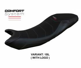 Housse de selle Derry Comfort System Noir BL + logo T.I. pour Triumph Tiger 660 2021 > 2023