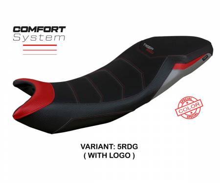 TRTI66DC-5RDG-1 Seat saddle cover Derry Comfort System Red - Gray RDG + logo T.I. for Triumph Tiger 660 2021 > 2023