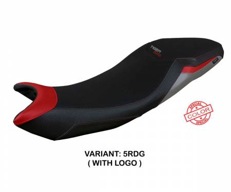 TRTI66D-5RDG-1 Seat saddle cover Derry Red - Gray RDG + logo T.I. for Triumph Tiger 660 2021 > 2023