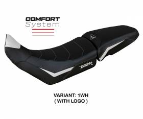 Seat saddle cover Dover Comfort System White WH + logo T.I. for Triumph Tiger 900 2020 > 2024