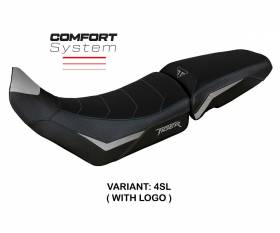 Seat saddle cover Dover Comfort System Silver SL + logo T.I. for Triumph Tiger 900 2020 > 2024