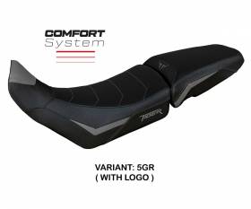 Seat saddle cover Dover Comfort System Gray GR + logo T.I. for Triumph Tiger 900 2020 > 2024