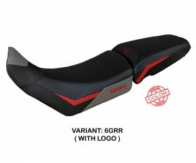 Seat saddle cover Dover Gray - Red GRR + logo T.I. for Triumph Tiger 900 2020 > 2024
