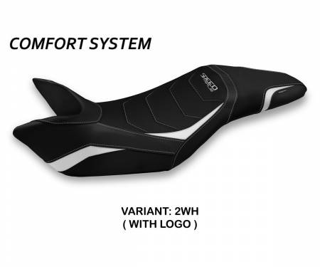 TSPT15G1-2WH-1 Seat saddle cover Ghibellina 1 Comfort System White (WH) T.I. for TRIUMPH SPEED TRIPLE 2011 > 2015