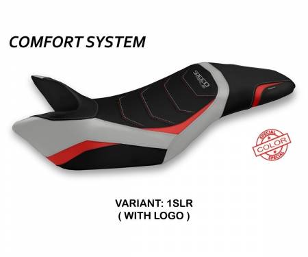 TSPT15GS-1SLR-1 Seat saddle cover Ghibellina Special Color Comfort System Silver - Red (SLR) T.I. for TRIUMPH SPEED TRIPLE 2011 > 2015