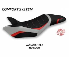 Housse de selle Ghibellina Special Color Comfort System Argent - Rouge (SLR) T.I. pour TRIUMPH SPEED TRIPLE 2011 > 2015