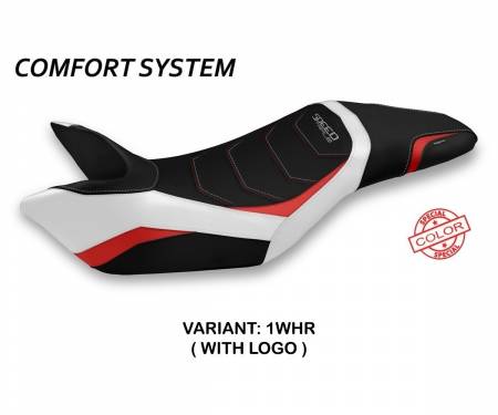 TSPT15GS-2WHR-1 Funda Asiento Ghibellina Special Color Comfort System Blanco - Rojo (WHR) T.I. para TRIUMPH SPEED TRIPLE 2011 > 2015