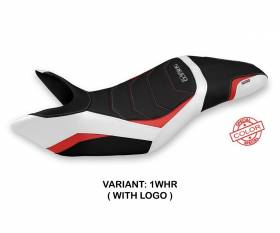 Seat saddle cover Nisko Special Color Ultragrip White - Red (WHR) T.I. for TRIUMPH SPEED TRIPLE 2011 > 2015