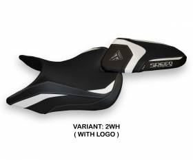 Seat saddle cover Lazise 1 White (WH) T.I. for TRIUMPH SPEED TRIPLE 2016 > 2021