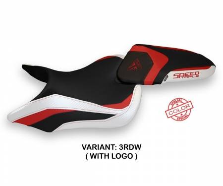 TST68LS-3RDW-1 Seat saddle cover Lazise Special Color Red - White (RDW) T.I. for TRIUMPH SPEED TRIPLE 2016 > 2021