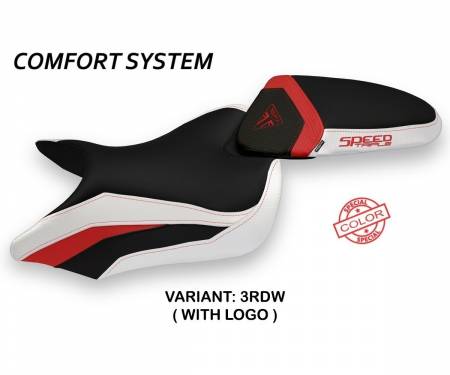 TST68MS-3RDW-1 Seat saddle cover Maglie Special Color Comfort System Red - White (RDW) T.I. for TRIUMPH SPEED TRIPLE 2016 > 2021