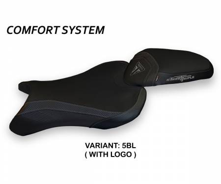 TSTM1CS-5BL-1 Seat saddle cover Molina 1 Comfort System Black (BL) T.I. for TRIUMPH STREET TRIPLE 2017 > 2022