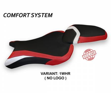 TSTMSCCS-1WHR-4 Seat saddle cover Molina Special Color Comfort System White - Red (WHR) T.I. for TRIUMPH STREET TRIPLE 2017 > 2022