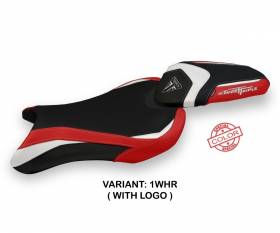 Seat saddle cover Sarzana Special Color White - Red (WHR) T.I. for TRIUMPH STREET TRIPLE 2017 > 2022