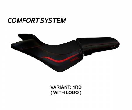 TT8XCNC-1RD-3 Seat saddle cover Noale comfort system Red RD + logo T.I. for Triumph Tiger 800 / XC 2010 > 2020