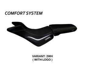 Seat saddle cover Noale comfort system White WH + logo T.I. for Triumph Tiger 800 / XC 2010 > 2020