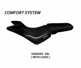 Housse de selle Noale comfort system Argent SL + logo T.I. pour Triumph Tiger 800 / XC 2010 > 2020