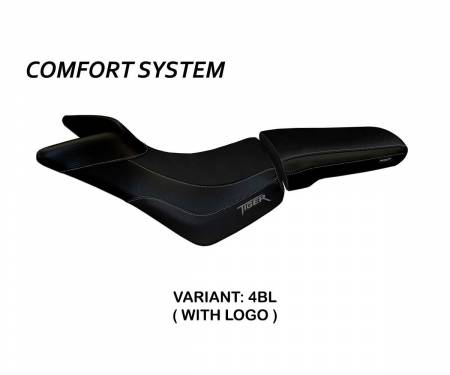 TT8XCNC-4BL-3 Seat saddle cover Noale comfort system Black BL + logo T.I. for Triumph Tiger 800 / XC 2010 > 2020
