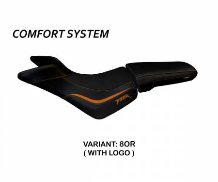 TT8XCNC-8OR-3 Seat saddle cover Noale comfort system Orange OR + logo T.I. for Triumph Tiger 800 / XC 2010 > 2020