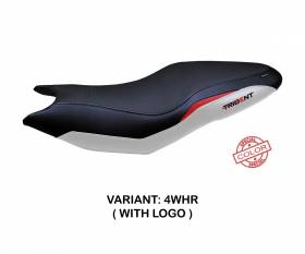 Seat saddle cover Gines White - Red (WHR) T.I. for TRIUMPH TRIDENT 660 2021 > 2022