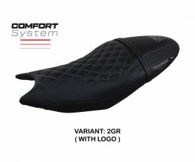 Housse de selle Sihlar comfort system Gris GR + logo T.I. pour Triumph Trident 660 2021 > 2024