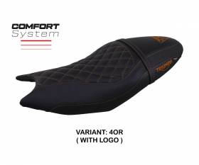 Seat saddle cover Sihlar comfort system Orange OR + logo T.I. for Triumph Trident 660 2021 > 2024
