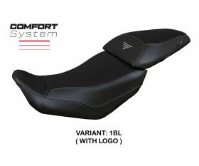 Housse de selle Suining Comfort System Noir BL + logo T.I. pour Voge Valico 500 DS/DSX 2020 > 2023