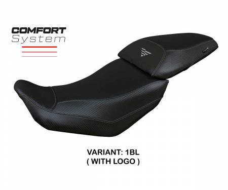 VOVA50SC-1BL-1 Housse de selle Suining Comfort System Noir BL + logo T.I. pour Voge Valico 500 DS/DSX 2020 > 2023