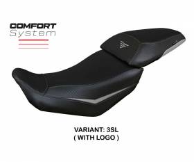 Housse de selle Suining Comfort System Argent SL + logo T.I. pour Voge Valico 500 DS/DSX 2020 > 2023