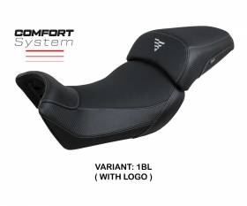 Housse de selle Rukla comfort system Noir BL + logo T.I. pour Voge Valico 650 DS 2021 > 2023