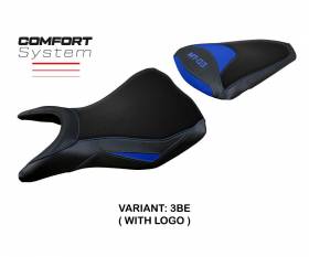 Housse de selle Meolo comfort system Bleu BE + logo T.I. pour Yamaha MT-03 2020 > 2024