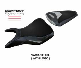 Housse de selle Meolo comfort system Argent SL + logo T.I. pour Yamaha MT-03 2020 > 2024