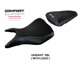 Funda Asiento Meolo comfort system Negro BL + logo T.I. para Yamaha MT-03 2020 > 2024