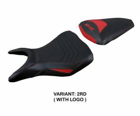 Housse de selle Meolo ultragrip Rouge RD + logo T.I. pour Yamaha MT-03 2020 > 2024