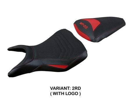 YAMT3MU-2RD-1 Seat saddle cover Meolo ultragrip Red RD + logo T.I. for Yamaha MT-03 2020 > 2024