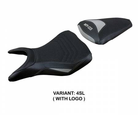 YAMT3MU-4SL-1 Seat saddle cover Meolo ultragrip Silver SL + logo T.I. for Yamaha MT-03 2020 > 2024