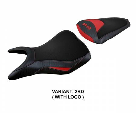 YAMT3M-2RD-1 Housse de selle Meolo Rouge RD + logo T.I. pour Yamaha MT-03 2020 > 2024