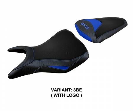 YAMT3M-3BE-1 Housse de selle Meolo Bleu BE + logo T.I. pour Yamaha MT-03 2020 > 2024