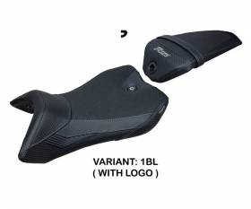 Housse de selle Nashik Ultragrip Noir BL + logo T.I. pour Yamaha R125 2016 > 2018