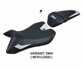 Seat saddle cover Nashik Ultragrip White WH + logo T.I. for Yamaha R125 2016 > 2018