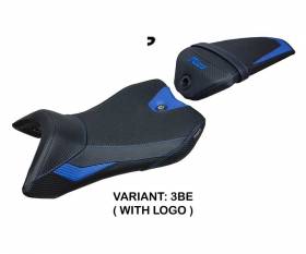 Seat saddle cover Nashik Ultragrip Blue BE + logo T.I. for Yamaha R125 2016 > 2018