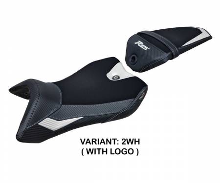 YAR125N-2WH-1 Rivestimento sella Nashik Bianco WH + logo T.I. per Yamaha R125 2016 > 2018