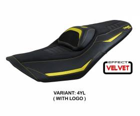 Seat saddle cover Kiko Yellow YL + logo T.I. for Yamaha T-Max 560 2022 > 2024